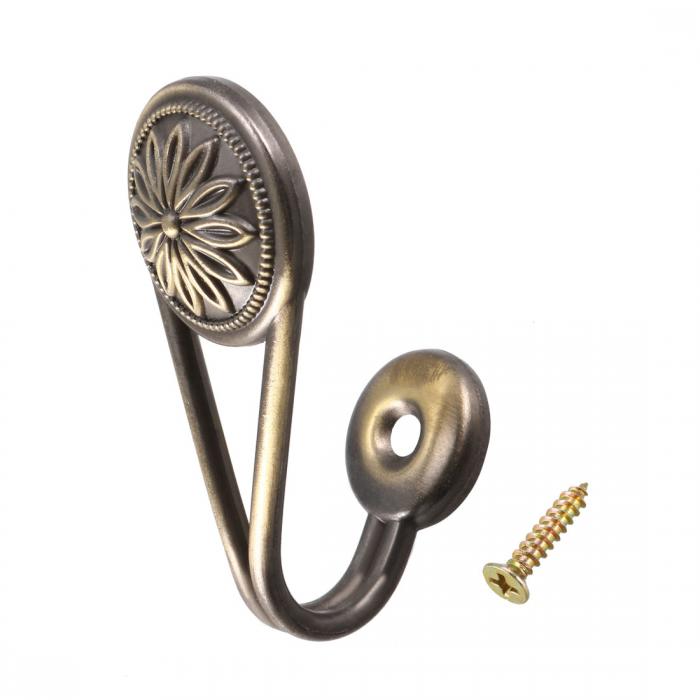 uxcell 取り付けフック 67 mm x 30 mm x 34 mm 装飾カーテンカーテン ホールドバックウォール ウィンドウ用 ブロンズ 6個