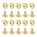 uxcell ラウンドスタッドリベット 財布ハンドバッグ足の爪ソリッド 真鍮レザークラフト DIY 12x7 mm 10個入り