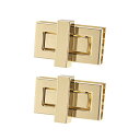 uxcell 長方形の財布 ツイストロッククラッチクロージャー DIY製袋用 2セット ライトゴールド 44mm x 22mm