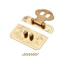 uxcell ウッドケースボックスレクタングルハスプ 65x52mm クロージャーブラス アンティークラッチ イエロー 65x52mm、1個
