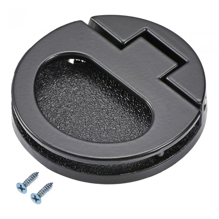 uxcell フラッシュプルリングハンドル 平面引き出しドアプル 43.5x7 mm ブラック 2個