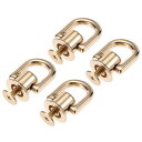 uxcell プルリングリベット ボールポストヘッド ボタンスタッド Dリング付き DIY用 ライトゴールド 12x10 mm 4個