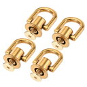 uxcell プルリングリベット ボールポストヘッド ボタンスタッド Dリング付き DIY用 ゴールドトーン 12x10 mm 4個