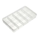 uxcell 部品収納ボックス ツールボックス PP素材 15グリッド 固定 クリアホワイト 170x100x23.0mm