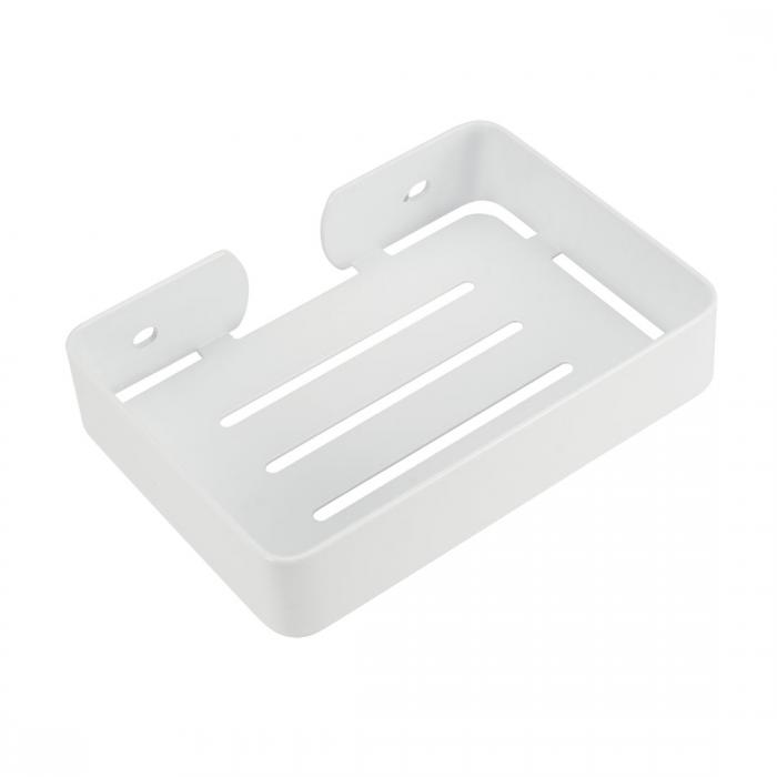uxcell ソープホルダー ソープコンテンナー ソープトレー SUS304ステンレス製 壁マウント ホワイト 取付セット付き バスルームタブ キッチンシンク用