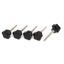 uxcell スターノブ スクリュー ブラック シルバートーン M6x50mm 5本入り