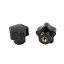 #5: uxcell クランプノブ ハンドル ブラック グリップ メススレッド M5 25mm直径 2個入の画像