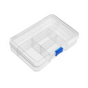 uxcell 部品収納ボックス ツールボックス PP素材 5グリッド 固定 クリアホワイト 143x100x33.0mm
