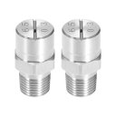 uxcell フラットファンスプレーチップ 1/8BSPTオス スレッド304ステンレス スチールノズル 2個 1 / 8BSPT(65度、1.1mmオリフィス)(4)