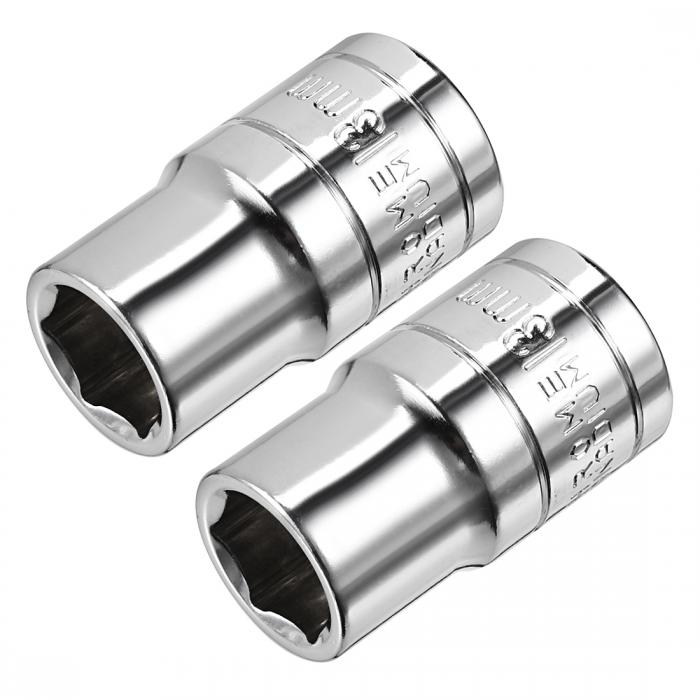 uxcell 6ポイント浅いソケット レンチソケット 12.7mmドライブ Cr-V 13.0mm 2枚入り