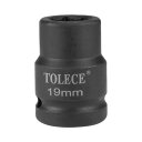 uxcell 浅い衝撃ソケット トルクソケット 19mmドライブ 6ポイント Cr-Mo鋼 19mm