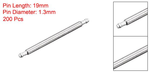 uxcell 17mm時計スプリングバー ステンレス鋼製 シルバートーン 交換用スプリングバー 修理用時計リストバンドツール 1.3 mmピン径 200個入り