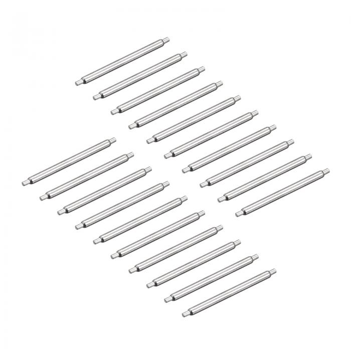 uxcell 時計スプリングバー ステンレス鋼製 シルバートーン 15mm幅 時計バンドスプリングバーストラップリンクピン 修理用時計リストバンドツール 1.2mm径 20個入り