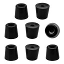 uxcell ゴム製フットバンパー ブラック 金属ワッシャー D19x14xH17mm 8個入り