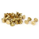 uxcell ネジポスト 真鍮メッキ バインドシカゴネジポスト バーレルナット アルバムレザー用 5x10 mm 14個