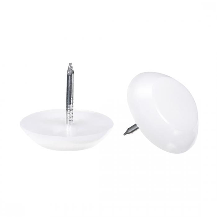 uxcell 木製家具足用ネイル 保護装置 パット 直径22mm 全長20mm プラスチック ホワイト 家具 椅子 テー..