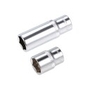 uxcell 6.35mmドライブ 13 mm 6ポイントソケットシャロー ディープセットCr-Vスチール 2個