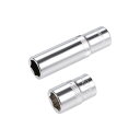uxcell 9.5mmドライブ 12mm 6ポイントソケットシャロー ディープセットCr-Vスチール 2個
