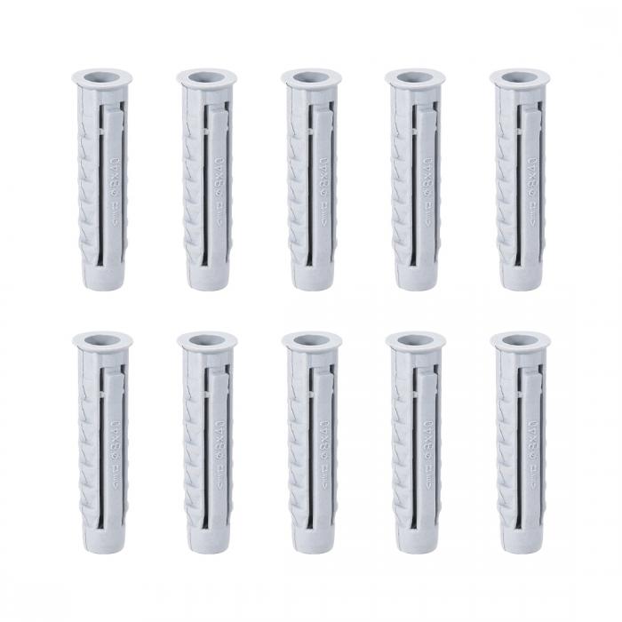 uxcell 拡張パイプ 8x40 mm プラスチック 柱コンクリートアンカーウォールプラグ フレーム固定チューブ グレー 30個