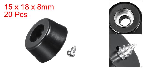 uxcell 丸いゴム製バンパーフィート ステンレス鋼のネジとワッシャー 家具 電子機器 滑り止め用 18 mm Wx8 mm H 20個 [2]