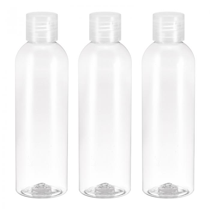 uxcell トラベルボトル 空のコンテナ プラスチック製 フリップキャップ付き ヘアオイル シャンプー 液体用 200ml クリア 12個入り