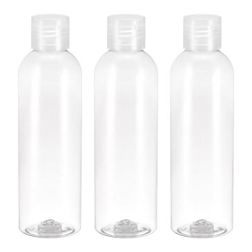 uxcell トラベルボトル 空のコンテナ プラスチック製 フリップキャップ付き ヘアオイル シャンプー 液体用 200ml クリア 12個入り