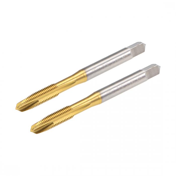 uxcell マシンタップ HSS製タップ チタニウムプレート M6スレッド 0.75ピッチ 3フルート 2個入