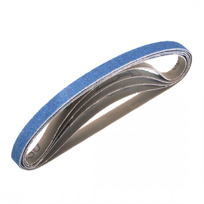 uxcell サンディングベルト サンドペーパー 紙ヤスリ 80グリット ジルコニア 1.3 cm x 46.5 cm 5本入り