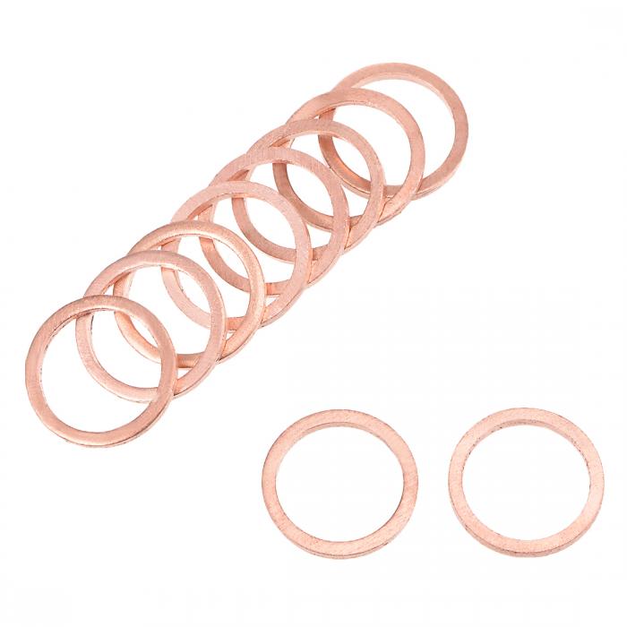 uxcell ワッシャ 50個入れ 16mm x 20mm x 2mm ねじボルト用銅平ワッシャ