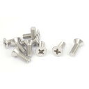 uxcell ネジ ィリップスヘッドスクリュー M8 x 25mm フラットのヘッド 304 ステンレス鋼素材 10枚入り