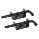 uxcell バケットボルトラッチ 2個セット 10x128mm - 炭素鋼電気泳動スプリングロードゲートラッチピン トレーラードア キャビネット チェスト テールゲート用 スライディングドアロック 黒