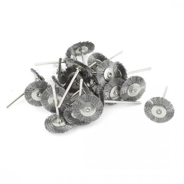 uxcell ワイヤーブラシ 研磨ホイール ワイヤー 金属 2.3 mmシャンク 円形 グレー 22個入り(4)
