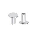 uxcell 半管状リベット M6 x 10 mm アルミニウム フラットヘッド シルバートーン 100個入り