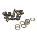 uxcell グロメットアイレット ワッシャーキット付き 合金グロメット DIY クラフトプロジェクト用 ブロンズトーン 10.5x6x7 mm 200セット