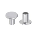 uxcell 半管状リベット M6 x 8 mm アルミニウム フラットヘッド シルバートーン 100個入り