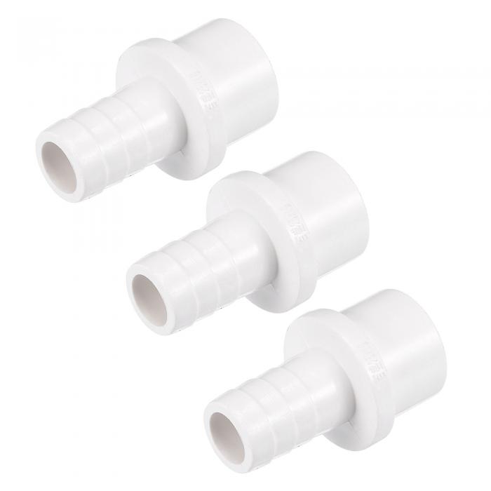 uxcell PVCパイプ継手 ストレートチューブ ホースコネクター ホワイト バーブ外径16 mm スピゴット外径25 mm 3個
