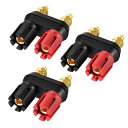 uxcell バインディングポスト M5ねじアンプコネクタ 43x34x15mm 4mmバナナソケット 3個入り