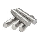 uxcell フルスレッドロッド 304ステンレス鋼 右ねじ 5個 M8 x 40 mm