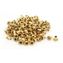 uxcell ナットリベット ゴールドトーン 真ちゅうメッキ金属 M2.3 x 3 mm 中空リベット 100個入り