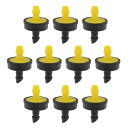 uxcell 圧力補正ドリッパー エミッタガーデン芝生点滴灌漑 バーブホースコネクタ付き イエロー 5 GPH 20個(4)