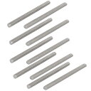 uxcell ねじロッド ネジ棒 10本入り メタル 304ステンレス鋼 M6x80mm シルバートーン