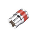 uxcell 13 mmドライブ 19mm 6ポイント 浅いソケット レッドバンド付き Cr-Vスチール