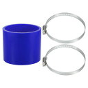 X AUTOHAUX 1セット 長さ76mm 内径80mm ブルーシリコンホース シリコンチューブ インタークーラー ターボ インテークホースバンド付き インテ...