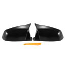 X AUTOHAUX BMWに対応 5 6 7シリーズF01 F02 F03 F04 F06 F07 F10 F11 F12 F13用のペアカーリアビュードライバーパッセンジャーサイドミラーカバーキャップ交換グロス黒いミラーガードカバーデコレーション(2)
