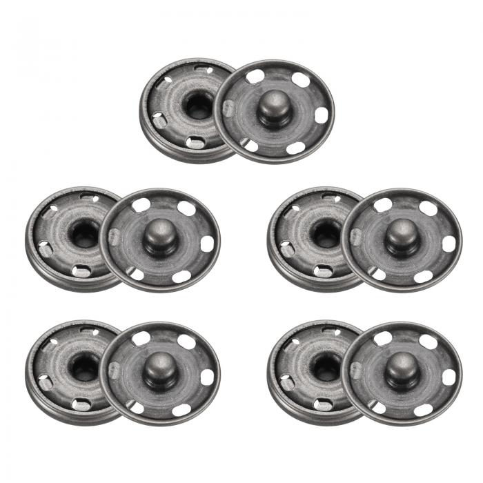 uxcell 5セットの縫い付けスナップボタン25mm金属スナップファスナーボタンファスナープレススタッドバ..