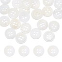 uxcell 30個 丸い天然貝ボタン 12.5mm 4穴真珠 母貝クラフトシーシェルボタン 衣類 シャツ ドレス 縫製DIYクラフト作り用 白色
