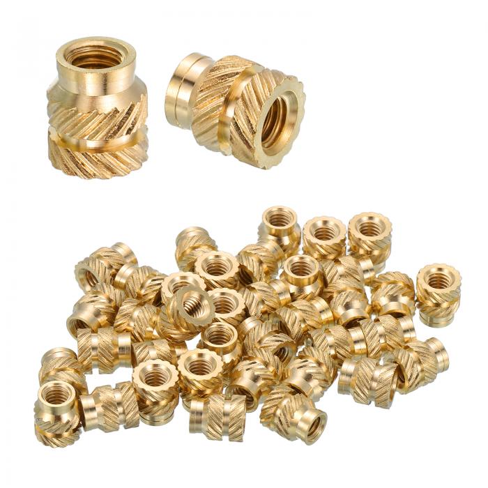 uxcell 38個のネジ込みインサート M4 x 8mm L x 7mm OD 純真鍮 メトリック ニューリングナット フィーメール スレッド ヒートセット インサート 埋め込みナット 3Dプリント部品とプラスチック材料用(4)