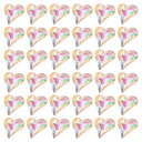 uxcell 40個の3DハートカラフルABネイルラインストーン12x13 mm K9ガラス水晶ラインストーンポイン トバック クルックハートジェムズネイル装飾...