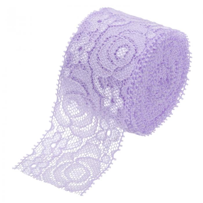 uxcell レーストリム5ヤード3インチフラワーエラスティックレースリボン クラフトギフトパッケージ装飾..