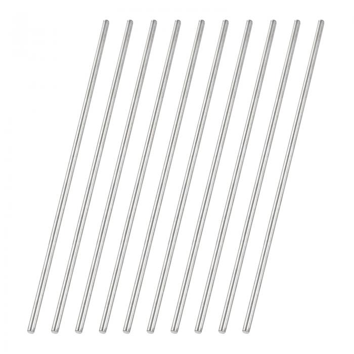 uxcell 10個304ステンレス鋼丸棒 5/32"直径 8"(200mm)長さ 金属実体シャフト棒 スチールスティック旋盤..